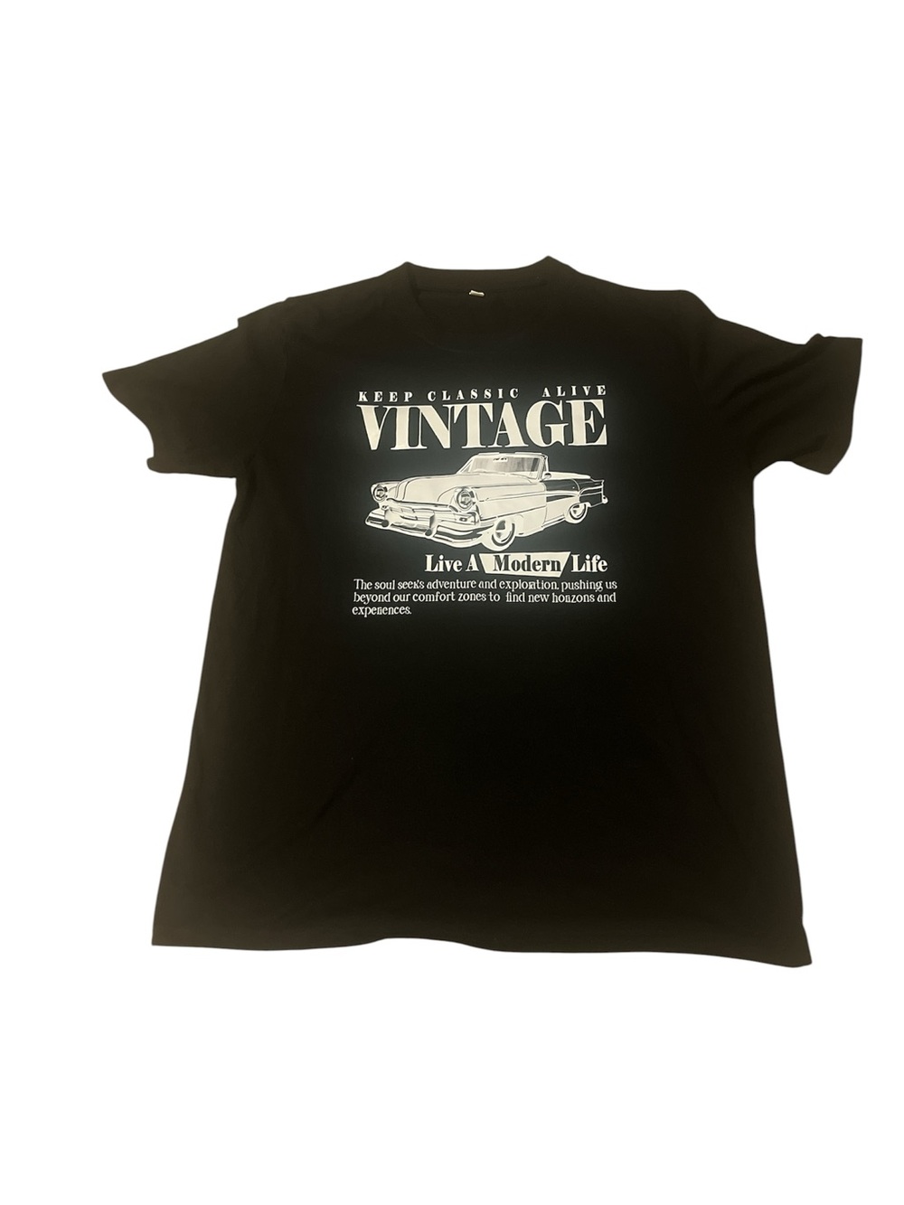 Vintage Graphic Black Men's T-Shirt - Classic Car Print